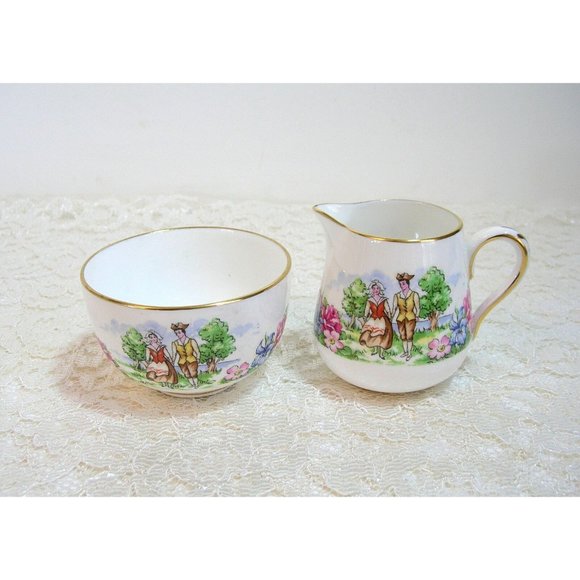 Evangeline's Acadian Gardens, Crown Staffordshire Sugar ans Creamer Set - Picture 1 of 4